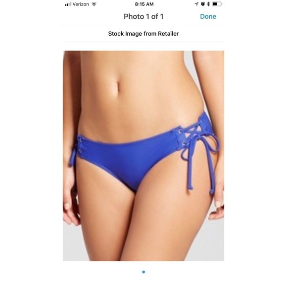 Xhilaration Womens Lace Up Hipster Bikini Bottom Only Juniors XSmall Rio Blue - Picture 1 of 9